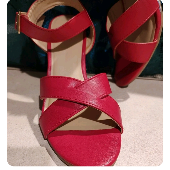 Cushion Walk Floral Print Wedge Sandals Pink/Rose US 8 Open Toeankle strap - Picture 2 of 12